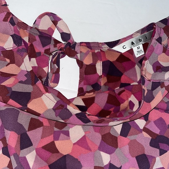 Cabi #571 Purple/Pink Mosaic Blouse Top Size M - Picture 3 of 7